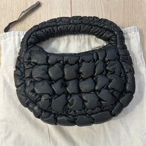 COS Quilted Micro Bag in Black Leather